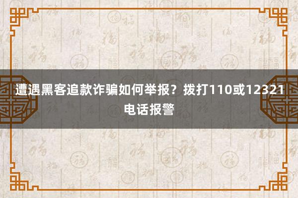 遭遇黑客追款诈骗如何举报？拨打110或12321电话报警